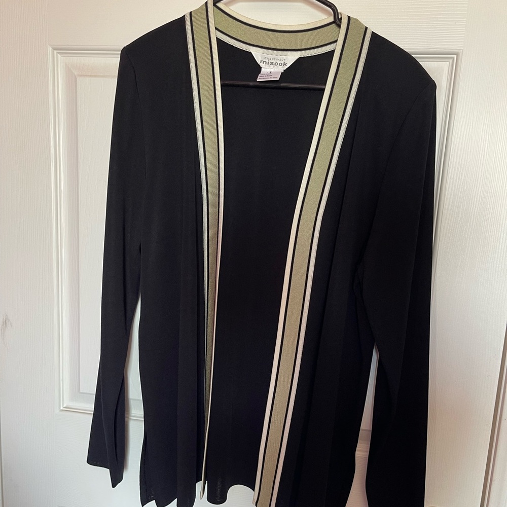 Vintage Misook open cardigan with small shoulder pads